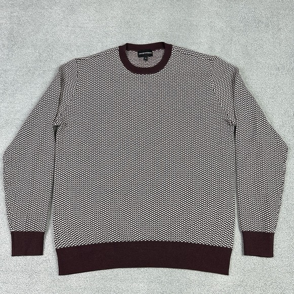 Emporio Armani Sweater Mens M Bicolor Wool Crewneck Pullover Knit Designer - Picture 1 of 11